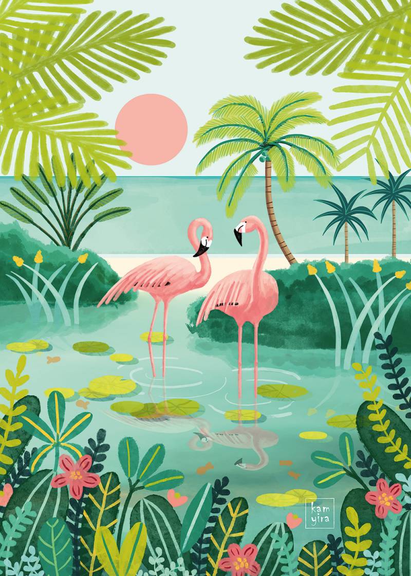 Pieces & Peace Flamingo 500 Teile Puzzle Pieces-Peace-F-00076 von Pieces & Peace