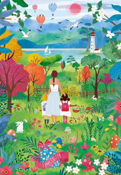 Pieces & Peace Frohe Ostern 1000 Teile Puzzle Pieces-Peace-F-00201 von Pieces & Peace