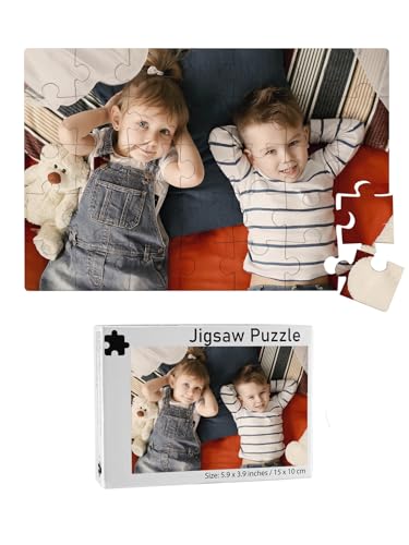 PiercingJak Fotopuzzle 35 Teile mit Ihrem eigenen Bild 15x10cm Personalisiertes Puzzle mit Foto Schachtel, Individuelle Geschenke für Freunde Partner Familie von PiercingJak