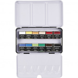 Art Aqua Wasserfarben, 12 Farben, Farbenmix von Pigment Art Proff