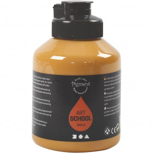 Acrylfarbe, Mattglänzend, Deckend, Ocker, 500ml/ 1 Fl. von Pigment Art School