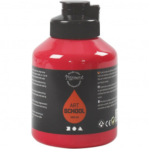 Art Acrylfarbe, primärrot, halbglänzend, halbtransparent, 500 ml/ 1 Fl von Pigment Art School