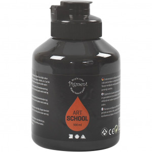 Acrylfarbe, Mattglänzend, Deckend, Schwarz, 500ml/ 1 Fl. von Pigment Art School