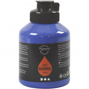 Acrylfarbe, Mattglänzend, Deckend, Ultramarinblau, 500ml/ 1 Fl. von Pigment Art School