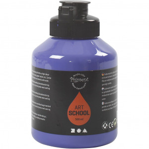 Acrylfarbe, Mattglänzend, Halbtransparent, Violettblau, 500ml/ 1 Fl. von Pigment Art School