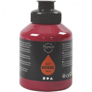 Acrylfarbe, Mattglänzend, Halbtransparent, Dunkelrot, 500ml/ 1 Fl. von Pigment Art School