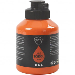 Acrylfarbe, Mattglänzend, Halbtransparent, Orange, 500ml/ 1 Fl. von Pigment Art School