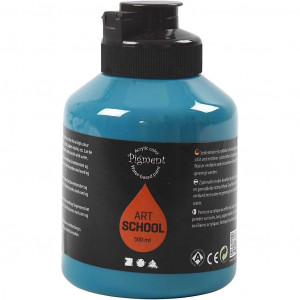 Acrylfarbe, Mattglänzend, Deckend, Türkis, 500ml/ 1 Fl. von Pigment Art School