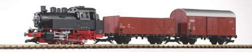 Piko 37120 37120-G Start-Set BR 80 mit 2 Güterwagen DB Epoche III (inklusiv Sound + Dampf) von Piko