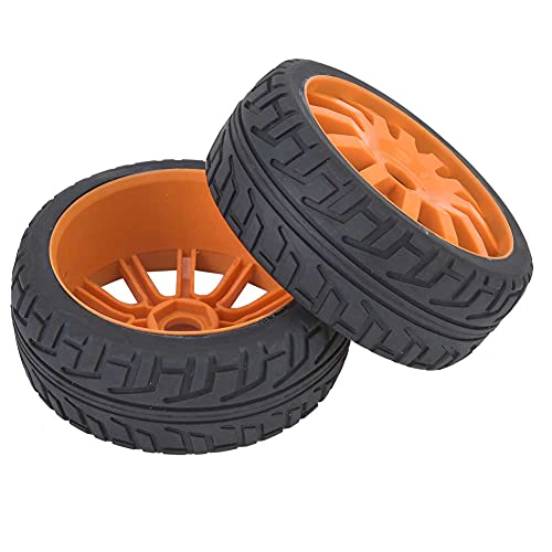 1/8 RC Auto Rad,Felgennaben Reifen Gummireifen für 17mm Sechskant 1/8 On Road Racing RC Auto Zubehör für HSP HPI Rennwagen Spielzeug(Orange), RC-Rad RC-Reifen RC Autoreifen 1/8 Gummireifen Offro von Pilipane