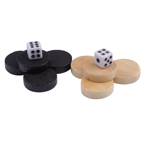 32-teiliges Zug-, Dame- und Backgammon-Schachspiel aus Holz, Stücke mit einem Durchmesser von 0,75 Zoll für Kinder und Erwachsene, optimal für das Erlernen von Brettspielen, von Pilipane