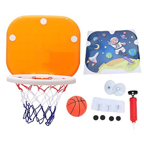 Pilipane Faltbares Wand-Basketballkorb-Set für den Innenbereich mit Saugnapf-Befestigung für Kleinkinder. Das Mini-Brettnetz fördert das Spielen und Lernen (Orange) von Pilipane