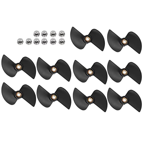 Pilipane RC-Bootspropeller,Mini-Propeller-Zubehör, Remote Boat Propeller, 10pcs Brushless Remote Control Boat Tail Propeller Ersatzteil-Kit für FT009 RC Boot von Pilipane