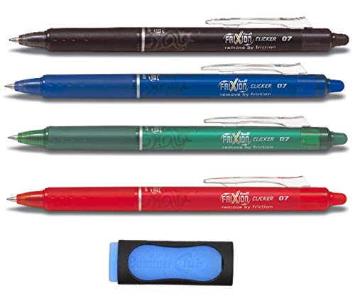 Pilot Tintenroller Frixion Ball Clicker Pack (4er Set + Radierer) von Pilot Pen