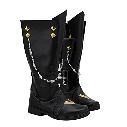 PinLian Genshin Impact Tartaglia Stiefel Schuhe Halloween Cosplay Kostüm (12 M US Männlich) von PinLian