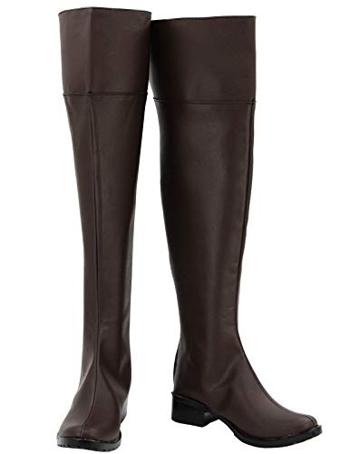 PinLian Herren Attack on Titan Eren Jaeger Cosplay braune hohe Stiefel Schuhe Kostüm (UK 9,5) von PinLian