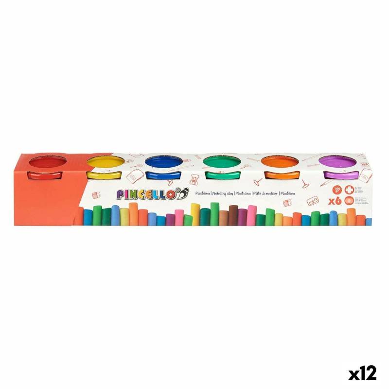 Modeling Clay Game Pincello 504 Yellow Blue Red Green Purple Orange (12 Einheiten) von Pincello