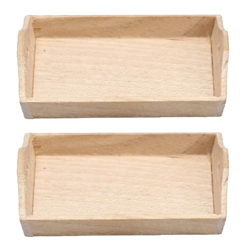 1 12 Skala Dollhouse Accessoires, 2pcs Holz Mini Dollhouse Accessoires für Schalen, DIY Miniatur -Puppenhauszubehör für Dollhouse Dekoration, Geschenk für Puppenhausliebhaber, Mini -Puppenhauszubehör von Pineeseatile