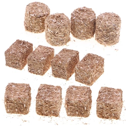 12pcs Heubücher, natruale Simulation Stroh Bale dekorative Mini -Heubücher für Farm Vieh Farm Farm Dollhouse Miniaturen realistische Heuhaufen Puppenhauszubehör, Stroh Bale von Pineeseatile