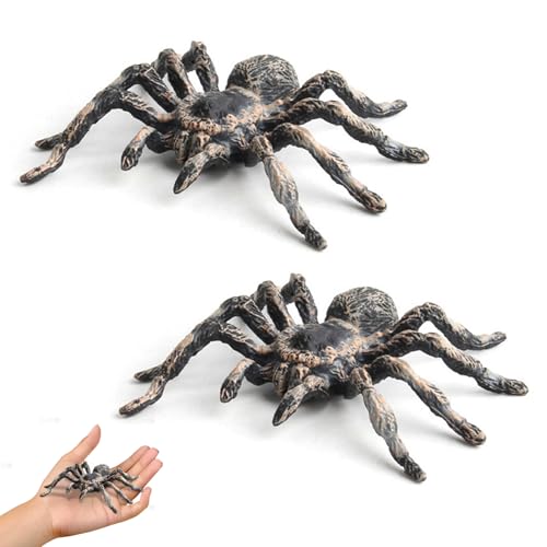 2pcs serantula, realistische gefälschte Spinnen -Tierfiguren, 3x3.7 Plastikpädagogische Spielzeuggeburtstag Geschenktiere Tiere Spielzeug Streichprops für Kinder Jungen Mädchen, gefälschte Spinne von Pineeseatile