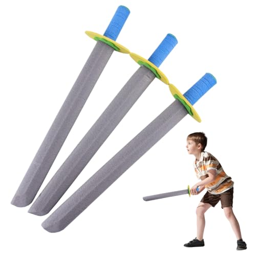 3pcs/Set Foam Schwert 20,5 Zoll Schwerter für Kinder Eva Foam Spielzeugschwert tun Spielzeug Spielzeug Set Foam -Schwerter für Spiele Kampfgeschenkspielzeug Spielen Krieger Knight, Schwerter für Kind von Pineeseatile