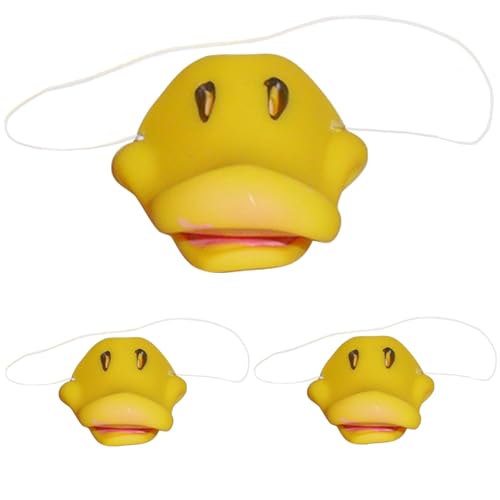 3pcs Duck Bill, Cartoon Funny Duck Maske, Soft Vinyl Duckbill -Maske mit Saiten, realistisch von Pineeseatile