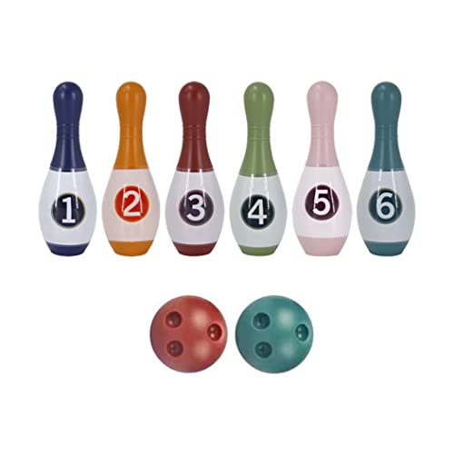 Bowl Game Set Kids Bowling setzt Spielbälle Spielzeug mit Bowling Pins Balls Partys Family Games 8pcs von Pineeseatile