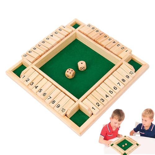 DICE Games Bread TABEL Game 2-4 Spieler Family Family Holoden Table Brettspiel mit 2 Würfel für Erwachsene und Kinder Interactive Lernen Mathematikspiele für Klassenzimmer, Heim, Party oder von Pineeseatile