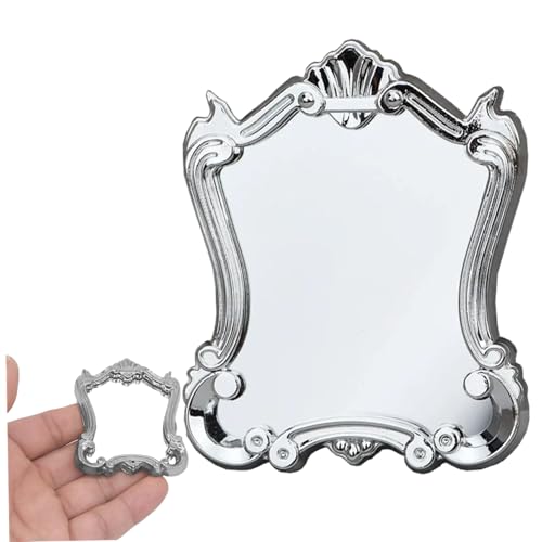 Dollhouse Mirror 2.13x2.60x0.24 1/12 Skala Miniatur Wandspiegel Dekorative Puppenhausmöbel Wandspiegel Puppenhaus Miniaturen für Dollhouse Dekoration, Silber, 1: 12 -Skala Dollhouse -Zubehör von Pineeseatile