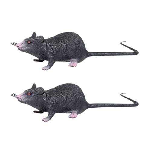 Fake Maus 2PCS Realistische Mäuse Rattenspielzeug für Halloween -Streichprops gruselige Halloween -Dekoration von Pineeseatile