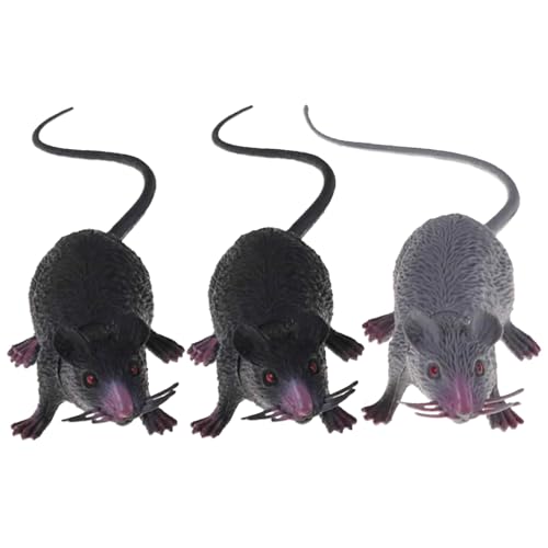 Gefälschte Maus, 3PCS Plastische falsche Ratte, Simulation realistische Maus, Wiederverwendbare gefälschte Mäuse für Party, Festival, Streiche Spielzeug, falsche Ratte von Pineeseatile