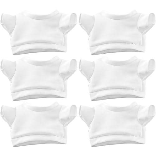 Kleidung, Teddybärenkleidung, 6pcs süße Teddybär -Hemd, einfache Leere Kleidung, passende 12 -Zoll -Stoffbär, Plüschgefüllte Tierkleidung für DIY einzigartige Bärenspielzeug von Pineeseatile