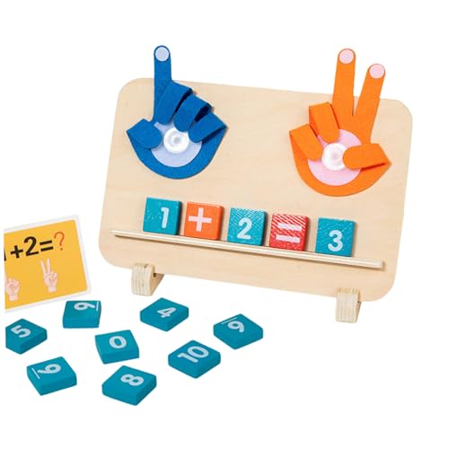 Nummernblöcke Spielzeug für Kinder, Holzzahlenblöcke Spielzeug mit Stoff Palmen, Flitzkarten und mehr praktische praktische Mathematikspiele für Kinder 5-7 Montessori Toy, Math Games für 5-7 von Pineeseatile