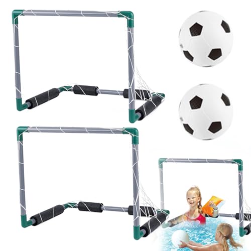 Pineeseatile 2pcs Pool -Spiele schwimmend Pool Fußballtor mit 2 Ball, 18,5 x 14 x 1.4 Kinder Fußballtor, Plastikfußballnetz für Schwimmbad Sommer von Pineeseatile