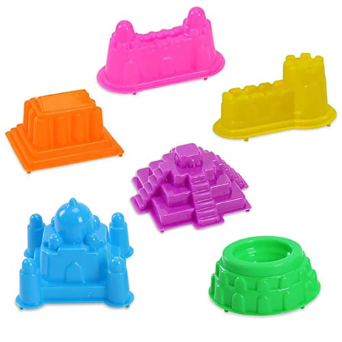 Pineeseatile 6pcs weiche Plastik Strand Sandspielzeug für Kinder und Kleinkinder Sandbox Spielen Spielzeug Schloss Gebäudeformen von Pineeseatile