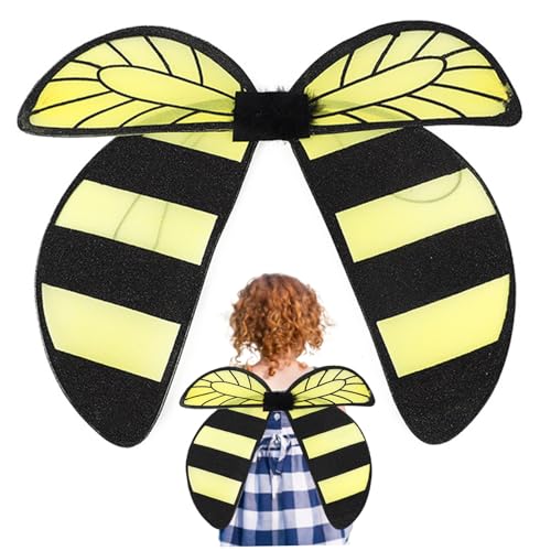 Pineeseatile Bienenkostüm, niedlicher Flügel mit elastischen Trägern, Nylonkostümkinder, Cosplay -Kostüme für Tierbug -Party -Spielzeuggeschenke, Bienenkinder von Pineeseatile