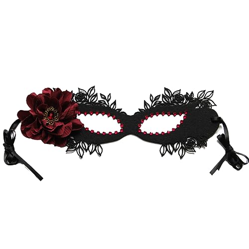 Pineeseatile Halloween Mask Black Masquerade Maske für Frauen halbe Gesichtskostüm Maske Kostüm Kleid Augenmaske Schleier für Weihnachten Halloween Cosplay Party Girls Frauen Style2 Kostüm Maske111 von Pineeseatile