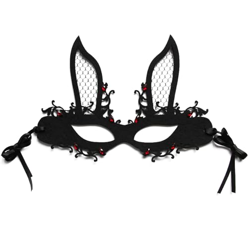 Pineeseatile Halloween -Maske Black Masquerade Maske für Frauen halbe Gesichtskostümmaske Kostüm Kleid Augenmaske Schleierstil 3 Maskerade Maske für Frauen von Pineeseatile