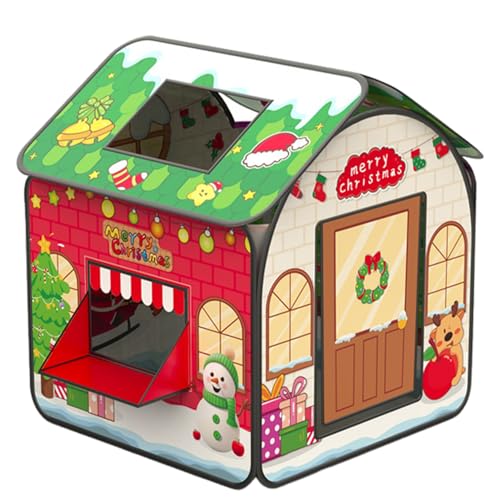 Pineeseatile Kinderzelt, Weihnachtskinderspielhaus mit Windows -Tuchkindzelt für Weihnachtsgeburtstagsgeschenke, Kinderspielhaus 33x33x37 Zoll von Pineeseatile