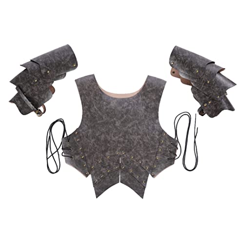 Pineeseatile Knight Armor Gorget Armor Gorget Set mit Schulterwächter Set Knight Kostüm Set für Rollenspiele Halloween Partyzubehör 1Set 1Set von Pineeseatile