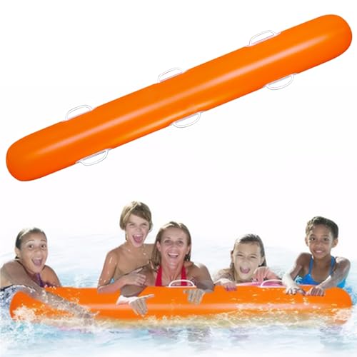 Pineeseatile Pool Nudeln Jumbo Pool Nudeln 59 '' aufblasbare Pool -Nudel Jumbo PVC Schwimmnudeln Blocken Sie Poolnudeln mit 6 Griffen Wasserspielzeug für Kinder Schwimmen Lernpool Party Orange von Pineeseatile