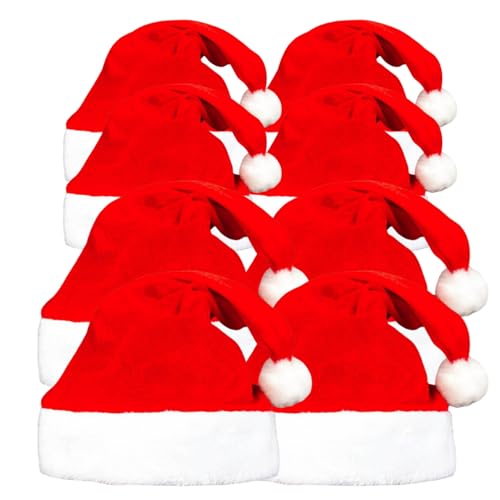 Pineeseatile Weihnachtshüte Weihnachtsmützen für Kinder 4pcs Plüsch Weihnachtsfeier Hüte rote und weiße Weihnachtshüte für Weihnachtskleidungszubehör Xmas Party Gefälligkeiten von Pineeseatile