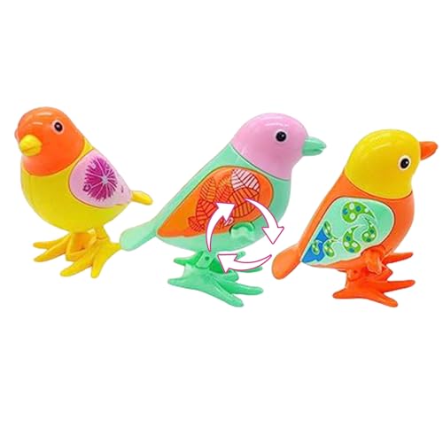 Pineeseatile Wind -up -Spielzeug, 3PCS Plastik -Uhrwerk Vogelspielzeug 4.33x2.76x3.94 Zoll Party Gunst Tog Geschenk für Kinder Kinder, Vogel von Pineeseatile