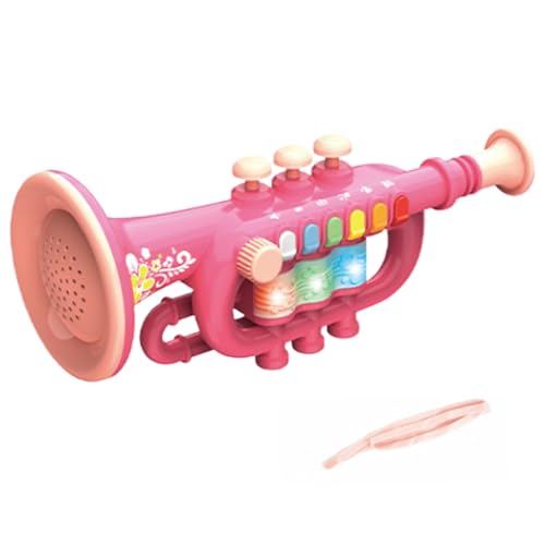 Spielzeugsaxophon, einstellbares Volumen, mehrere Rhythmen, Aufzeichnungssaxophonspielzeug mit leichten Effekten und Musik, interaktive Kindersaxophon für Kleinkindanfänger, Rot, Saxophonspielzeug von Pineeseatile