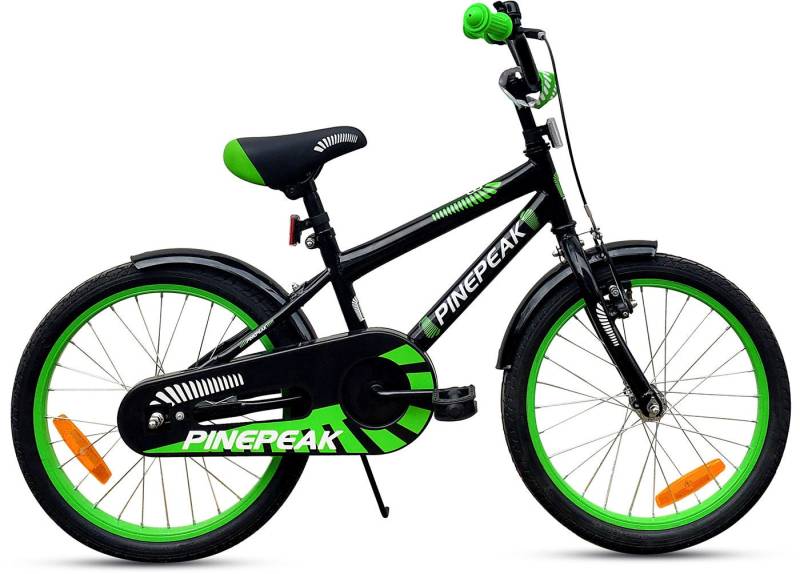 Pinepeak Ludwig Kinderfahrrad 18 Zoll, Schwarz/Grün von Pinepeak