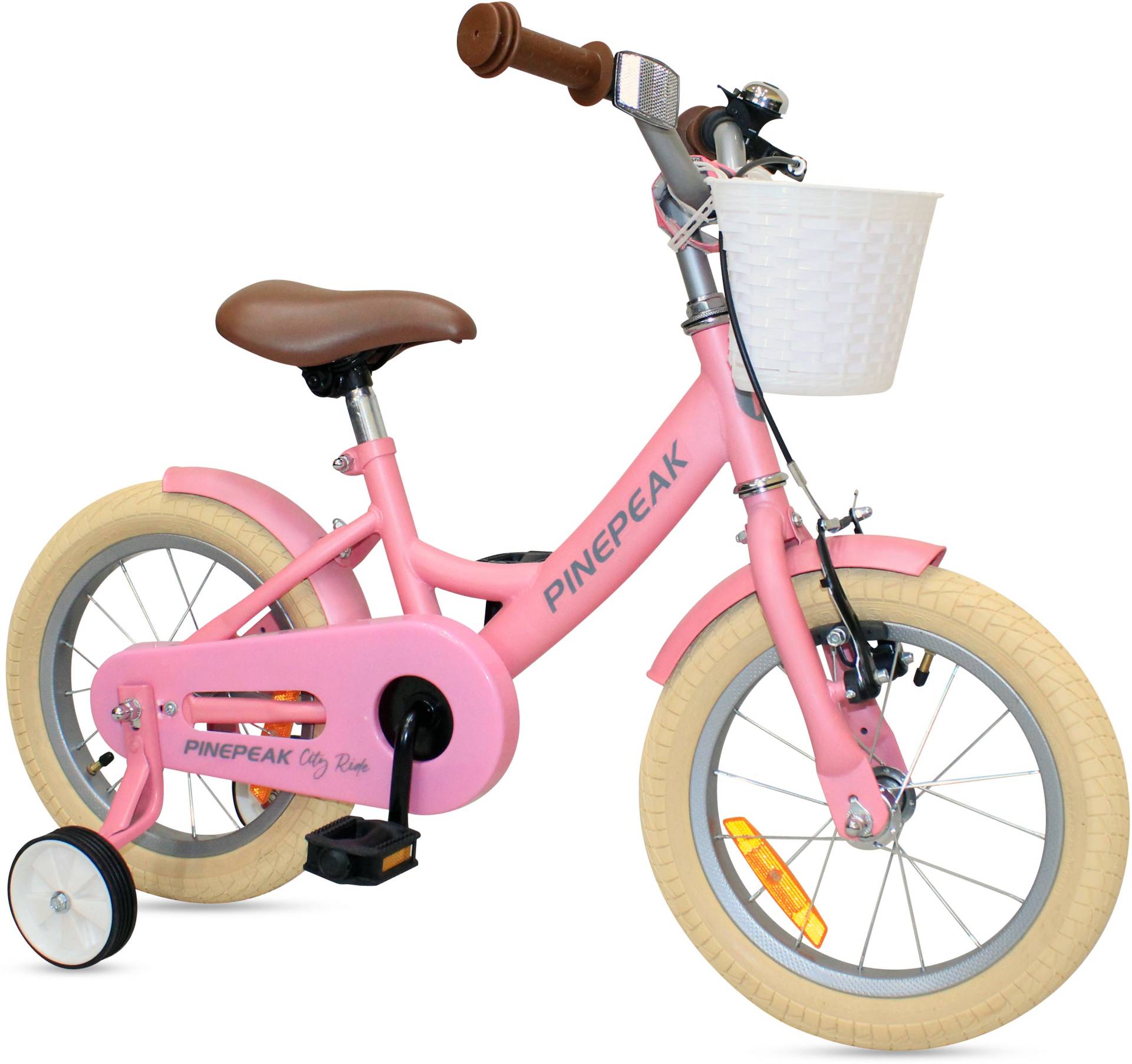 Pinepeak Retro City Kinderfahrrad 14 Zoll, Rosa von Pinepeak