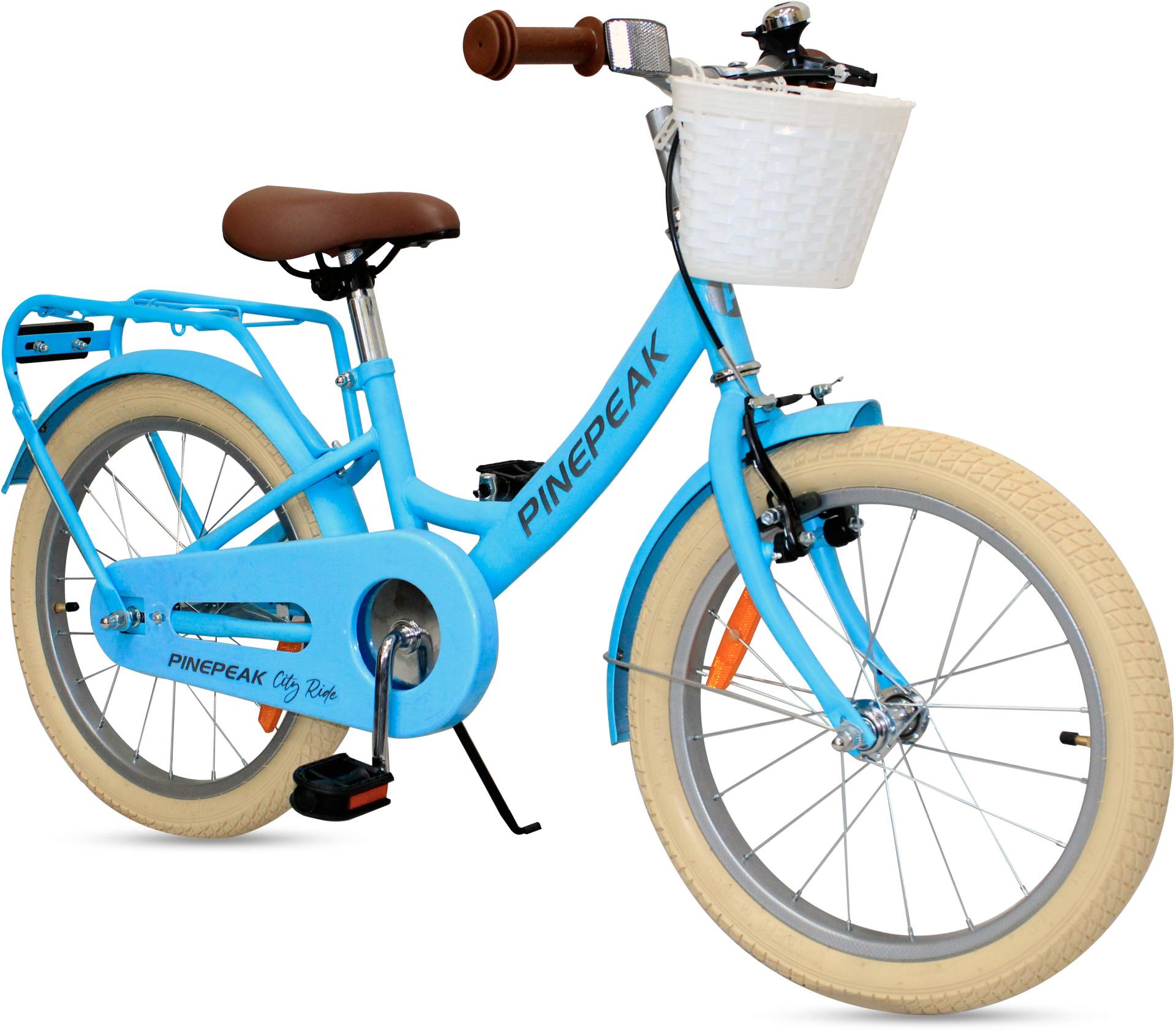 Pinepeak Retro City Kinderfahrrad 18 Zoll, Blau von Pinepeak