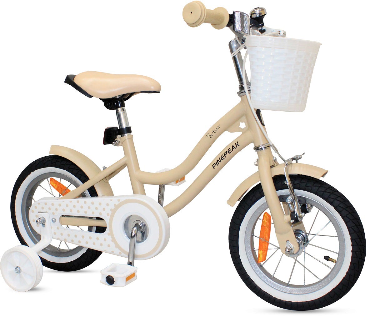 Pinepeak Star Kinderfahrrad 12 Zoll, Beige von Pinepeak