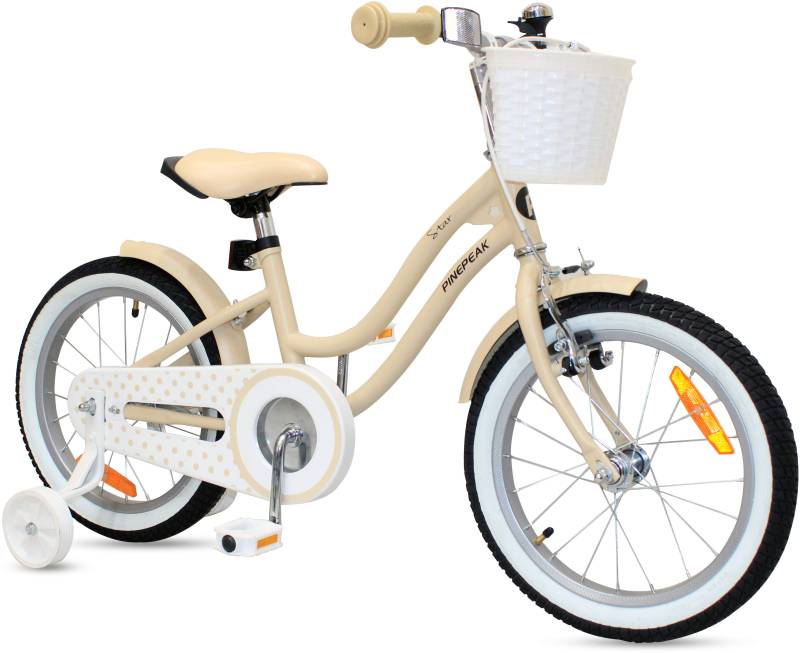 Pinepeak Star Kinderfahrrad 16 Zoll, Beige von Pinepeak