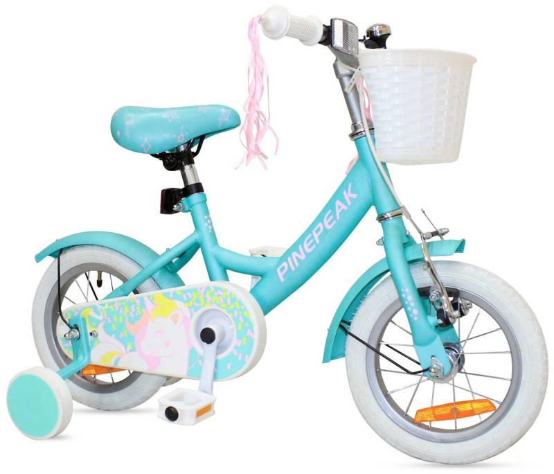 Pinepeak Unicorn Kinderfahrrad 12 Zoll, Blau von Pinepeak